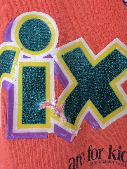 Trix Are For Kids TShirt Silly Rabbit Cereal Brand Promo Worn Issues Orange Sz L - Picture 3 of 11